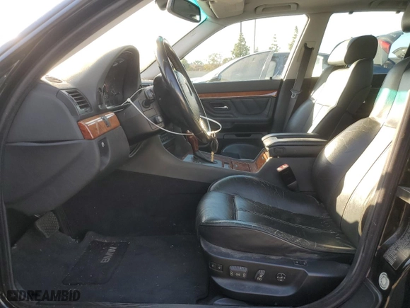2001 BMW 7 Series 740iA with VIN WBAGG83461DN88498, listed as a Copart auction lot 86143924 with 0 mi miles and Clean Title. Bid and sale history available at carsss.com. Image 7.