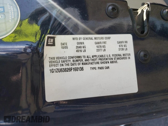 2006 Chevrolet Malibu Maxx LTZ z VIN 1G1ZU63826F160136, wystawiony jako Copart lot #75676094 z przebiegiem 263 875 mil mil oraz Szkoda całkowita • Salvage title. Historia ofert i sprzedaży dostępna na DreamBid. Obrazek 12.