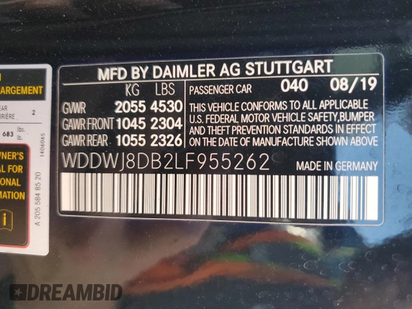 2020 Mercedes-Benz C 300 z VIN WDDWJ8DB2LF955262, wystawiony jako Copart lot #75243434 z przebiegiem 44 606 mil mil oraz Szkoda całkowita • Salvage title. Historia ofert i sprzedaży dostępna na DreamBid. Obrazek 13.