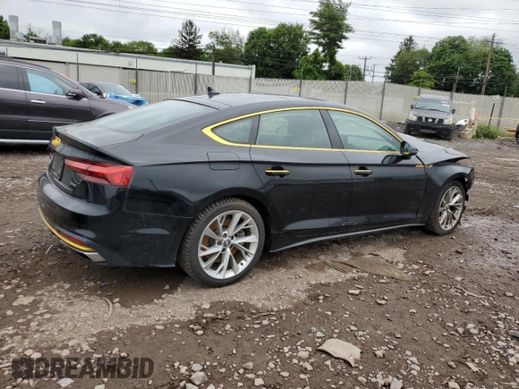 2020 Audi A5 Sportback Premium with VIN WAUANCF55LA007256, listed as a Copart auction lot 57772365 with 87,997 mi miles and Salvage title. Bid and sale history available at DreamBid. Image 3.