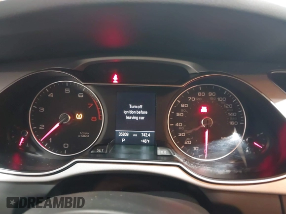 2016 Audi A4 Premium Plus with VIN WAUFFAFL9GN015395, listed as a IAAI auction lot 41486222 with 35,809 mi miles. Bid and sale history available at carsss.com. Image 7.