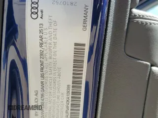 2019 Audi A4 Prestige с VIN WAUFNAF40KA109399, выставлен на аукционе Copart как лот 51333195 с пробегом 22 956 миль миль и Списание • Salvage title. История ставок и продаж доступна на DreamBid. Изображение 12.