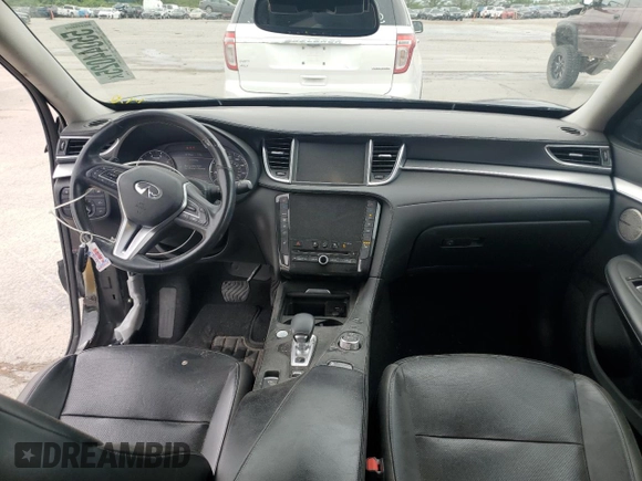 2019 Infiniti QX50 Essential with VIN 3PCAJ5M39KF104462, listed as a Copart auction lot 55044025 with 107,167 mi miles and Salvage title. Bid and sale history available at DreamBid. Image 8.