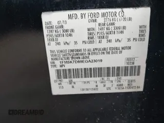 2014 Ford Explorer XLT z VIN 1FM5K7D89EGA23019, wystawiony jako IAAI lot #42706931 z przebiegiem 175 077 mil mil oraz . Historia ofert i sprzedaży dostępna na DreamBid. Obrazek 9.
