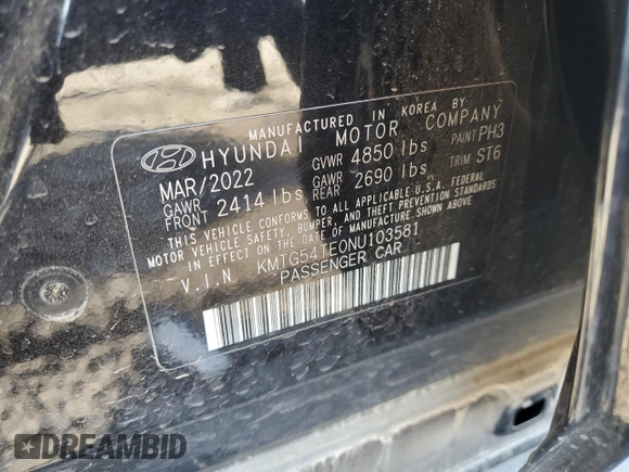 2022 Genesis G70 3.3T z VIN KMTG54TE0NU103581, wystawiony jako Copart lot #46139865 z przebiegiem 43 493 mil mil oraz Szkoda całkowita • Salvage title. Historia ofert i sprzedaży dostępna na DreamBid. Obrazek 12.