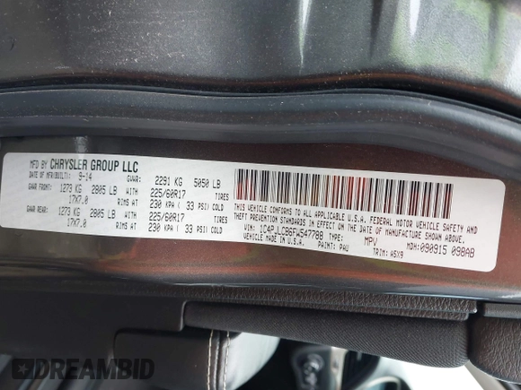 2015 Jeep Cherokee Latitude with VIN 1C4PJLCB6FW547788, listed as a IAAI auction lot 42177621 with 138,945 mi miles and . Bid and sale history available at carsss.com. Image 9.