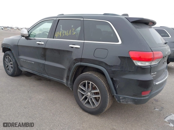2018 Jeep Grand Cherokee Limited with VIN 1C4RJFBG8JC361638, listed as a IAAI auction lot 41431613 with 124,263 mi miles. Bid and sale history available at carsss.com. Image 3.