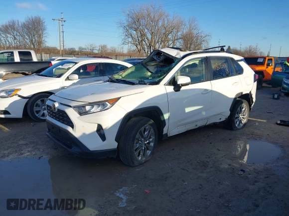 2019 Toyota RAV4 XLE Premium with VIN JTMA1RFV1KD023548, listed as a IAAI auction lot 41805406 with 75,501 mi miles. Bid and sale history available at carsss.com. Image 2.