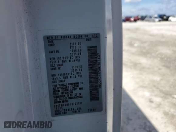 2017 Nissan NV200 SV z VIN 3N6CM0KN9HK703107, wystawiony jako Copart lot #55273234 z przebiegiem 194 548 mil mil oraz Szkoda całkowita • Salvage title. Historia ofert i sprzedaży dostępna na DreamBid. Obrazek 15.