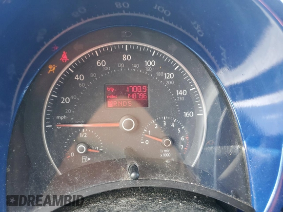 2007 Volkswagen Beetle with VIN 3VWRW31C37M512906, listed as a Copart auction lot 56718745 with 148,796 mi miles and Salvage title. Bid and sale history available at DreamBid. Image 9.