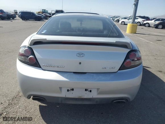 2008 Hyundai Tiburon GT with VIN KMHHN66F88U293438, listed as a Copart auction lot 76065164 with 157,547 mi miles and Salvage Title. Bid and sale history available at carsss.com. Image 6.