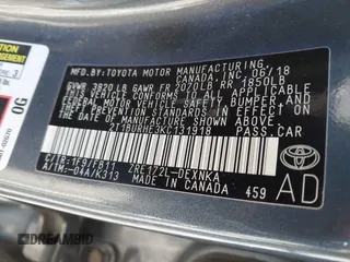 2019 Toyota Corolla L z VIN 2T1BURHE3KC131918, wystawiony jako IAAI lot #41617003 z przebiegiem 63 134 mil mil oraz . Historia ofert i sprzedaży dostępna na DreamBid. Obrazek 9.