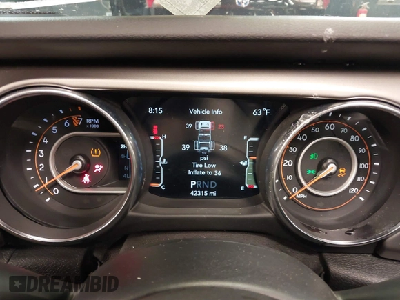 2020 Jeep Wrangler Unlimited Sport z VIN 1C4HJXDG6LW102873, wystawiony jako IAAI lot #41232881 z przebiegiem 42 315 mil mil oraz . Historia ofert i sprzedaży dostępna na DreamBid. Obrazek 7.