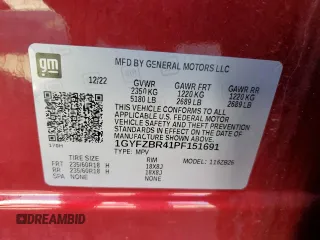 2023 Cadillac XT4 AWD Luxury with VIN 1GYFZBR41PF151691, listed as a Copart auction lot 66423224 with 17,360 mi miles and Clean Title. Bid and sale history available at carsss.com. Image 15.