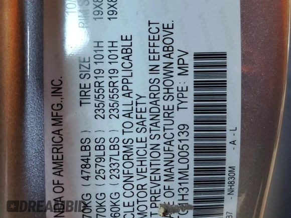 2021 Acura RDX with VIN 5J8TC1H31ML005139, listed as a Copart auction lot 43035855 with 27,998 mi miles and Salvage Title. Bid and sale history available at carsss.com. Image 14.