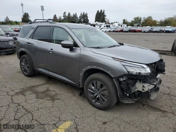 2022 Nissan Pathfinder SV with VIN 5N1DR3BC7NC263877, listed as a Copart auction lot 77056034 with 25,681 mi miles and Salvage Title. Bid and sale history available at carsss.com. Image 4.