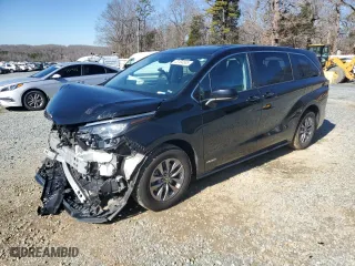 2021 Toyota Sienna LE with VIN 5TDKRKEC3MS047555, listed as a Copart auction lot 43104505 with 96,929 mi miles and Salvage Title. Bid and sale history available at carsss.com. Image 1.