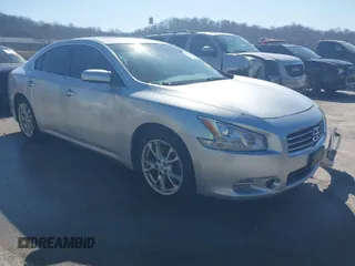 2014 Nissan Maxima 3.5 SV w/Premium Pkg with VIN 1N4AA5AP9EC441714, listed as a IAAI auction lot 41708351 with 163,015 mi miles. Bid and sale history available at carsss.com. Image 1.