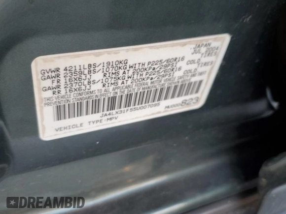 2005 Mitsubishi Outlander LS with VIN JA4LX31F55U007095, listed as a Copart auction lot 82609084 with 190,298 mi miles and Clean Title. Bid and sale history available at carsss.com. Image 14.