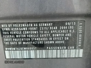 2014 Volkswagen Golf TDI w/Sunroof & Nav z VIN WVWDM7AJXEW005037, wystawiony jako Copart lot #43380895 z przebiegiem Nie podano mil oraz Czysty tytuł • Clean title. Historia ofert i sprzedaży dostępna na DreamBid. Obrazek 13.