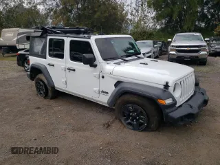 2023 Jeep Wrangler Sport with VIN 1C4HJXDG2PW697694, listed as a Copart auction lot 47454245 with Not Provided miles and Non Repairable. Bid and sale history available at DreamBid. Image 4.