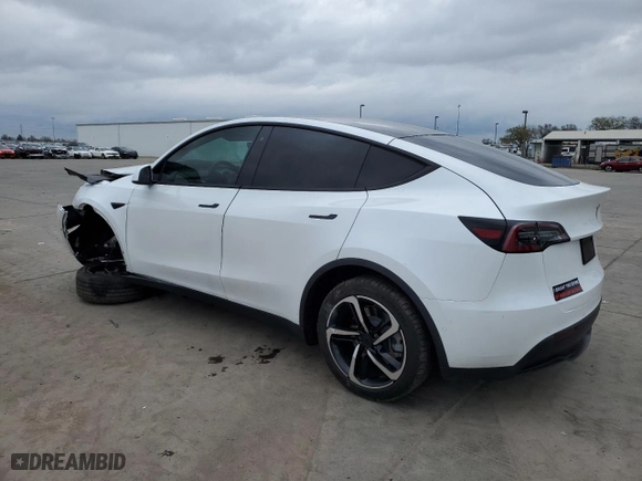 2020 Tesla Model Y Long Range with VIN 5YJYGDEE3LF015155, listed as a Copart auction lot 48084815 with 54,971 mi miles and Salvage Title. Bid and sale history available at carsss.com. Image 2.