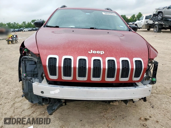 2016 Jeep Cherokee Sport with VIN 1C4PJLAB7GW347846, listed as a Copart auction lot 58620435 with 92,612 mi miles and Salvage title. Bid and sale history available at DreamBid. Image 5.