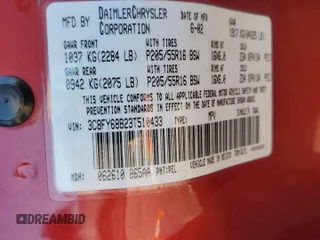 2003 Chrysler PT Cruiser Limited with VIN 3C8FY68B23T510433, listed as a Copart auction lot 57470305 with 259,716 mi miles and Salvage title. Bid and sale history available at DreamBid. Image 12.