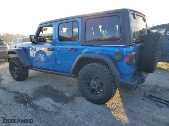 2024 Jeep Wrangler Willys with VIN 1C4PJXDN8RW105860, listed as a Copart auction lot 83518274 with 10,140 mi miles and Salvage Title. Bid and sale history available at carsss.com. Image 2.