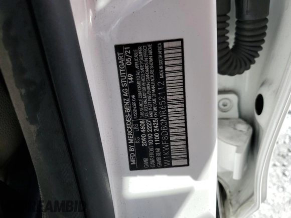 2021 Mercedes-Benz C 300 z VIN W1KWF8DB0MR652112, wystawiony jako Copart lot #52832335 z przebiegiem Nie podano mil oraz Nie do naprawy • Non repairable. Historia ofert i sprzedaży dostępna na DreamBid. Obrazek 13.