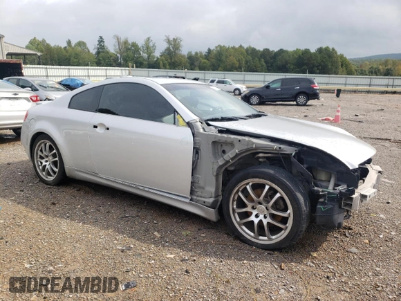 2006 Infiniti G35 Coupe with VIN JNKCV54E46M703019, listed as a Copart auction lot 72398064 with 0 mi miles and Salvage Title. Bid and sale history available at carsss.com. Image 4.