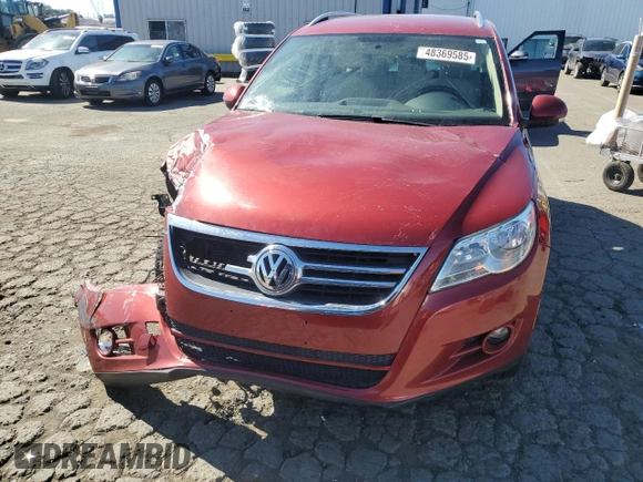 2010 Volkswagen Tiguan with VIN WVGAV9AX4AW003953, listed as a Copart auction lot 48369585 with 108,467 mi miles and Salvage Title. Bid and sale history available at DreamBid. Image 5.