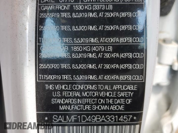 2011 Land Rover Range Rover HSE Lux с VIN SALMF1D49BA331457, выставлен на аукционе Copart как лот 62789633 с пробегом 120 450 миль миль и Чистый • Clean title. История ставок и продаж доступна на DreamBid. Изображение 13.