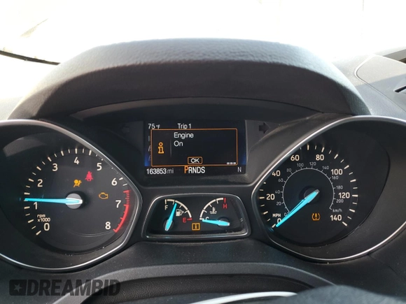 2017 Ford Escape S с VIN 1FMCU0F75HUC48671, выставлен на аукционе Copart как лот 56767755 с пробегом 163 853 миль миль и Списание • Salvage title. История ставок и продаж доступна на DreamBid. Изображение 9.