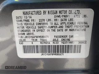 2015 Infiniti Q40 with VIN JN1CV6AP8FM580471, listed as a IAAI auction lot 42055612 with 64,494 mi miles. Bid and sale history available at carsss.com. Image 9.