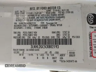 2012 Lincoln MKZ with VIN 3LNHL2GC5CR802193, listed as a IAAI auction lot 42576576 with 100,633 mi miles and . Bid and sale history available at DreamBid. Image 9.