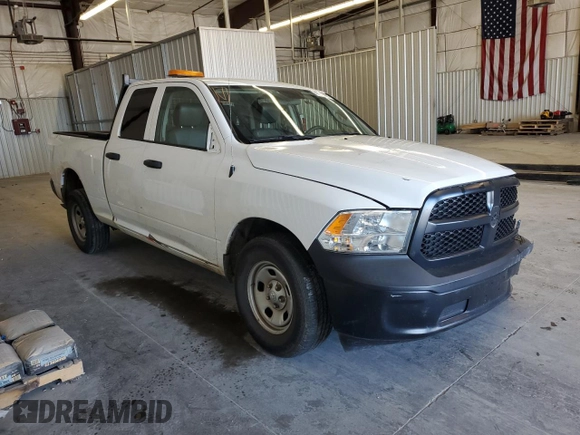2021 Ram 1500 Tradesman with VIN 1C6RR6FG3MS563615, listed as a Copart auction lot 47179585 with 57,348 mi miles and Salvage title. Bid and sale history available at DreamBid. Image 4.
