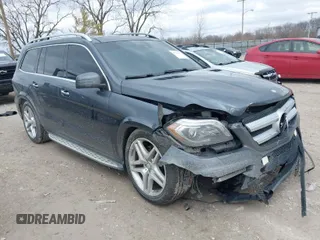 2015 Mercedes-Benz GL-Class GL 550 with VIN 4JGDF7DE0FA444489, listed as a IAAI auction lot 41716467 with 117,452 mi miles. Bid and sale history available at carsss.com. Image 1.