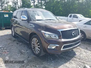 2017 Infiniti QX80 with VIN JN8AZ2NF1H9640216, listed as a IAAI auction lot 42256140 with 158,615 mi miles and . Bid and sale history available at DreamBid. Image 1.