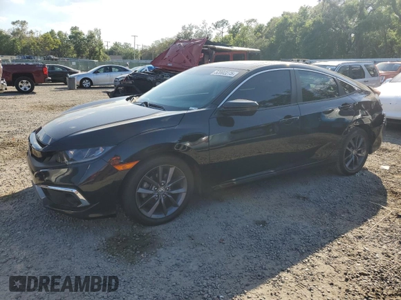 2020 Honda Civic Sedan EX with VIN 19XFC1F38LE010229, listed as a Copart auction lot 52002275 with 62,773 mi miles and Salvage Title. Bid and sale history available at carsss.com. Image 1.