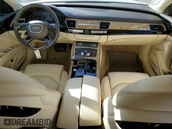 2012 Audi A8 with VIN WAURVAFDXCN001749, listed as a Copart auction lot 44379515 with 169,860 mi miles and Salvage Title. Bid and sale history available at DreamBid. Image 8.