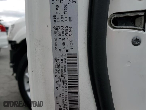 2015 Dodge Journey SXT with VIN 3C4PDCBGXFT743372, listed as a Copart auction lot 65270895 with 119,593 mi miles and Salvage title. Bid and sale history available at DreamBid. Image 14.