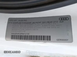2015 Audi A6 2.0T Premium Plus with VIN WAUGFAFC6FN012134, listed as a IAAI auction lot 41363086 with 103,339 mi miles. Bid and sale history available at carsss.com. Image 9.