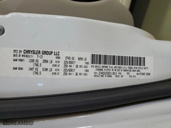 2014 Dodge Grand Caravan SXT with VIN 2C4RDGCG9ER113813, listed as a Copart auction lot 51507615 with 137,303 mi miles and Salvage Title. Bid and sale history available at carsss.com. Image 16.