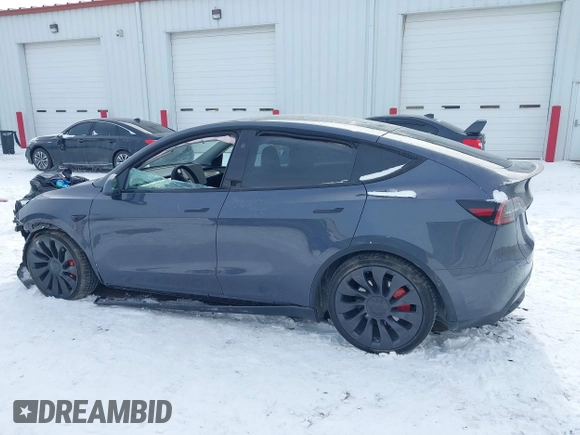 2023 Tesla Model Y Performance with VIN 7SAYGDEF0PF898181, listed as a IAAI auction lot 41577666 with 19,051 mi miles and . Bid and sale history available at DreamBid. Image 14.