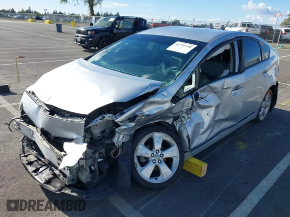 2012 Toyota Prius One with VIN JTDKN3DU9C5430075, listed as a IAAI auction lot 41791548 with 248,320 mi miles. Bid and sale history available at carsss.com. Image 2.