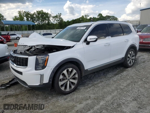 2022 Kia Telluride S with VIN 5XYP64HC7NG221406, listed as a Copart auction lot 56362715 with 50,398 mi miles and Salvage title. Bid and sale history available at DreamBid. Image 1.