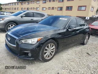 2015 Infiniti Q50 Sport with VIN JN1BV7AP2FM338924, listed as a Copart auction lot 64821585 with 104,907 mi miles and Clean title. Bid and sale history available at DreamBid. Image 1.
