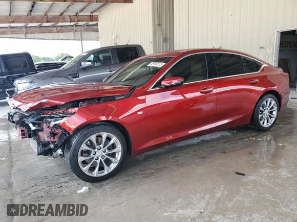 2022 Cadillac CT5 Premium Luxury z VIN 1G6DN5RK6N0115653, wystawiony jako Copart lot #55759075 z przebiegiem 21 808 mil mil oraz Nie do naprawy. Historia ofert i sprzedaży dostępna na DreamBid. Obrazek 1.