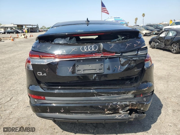 2022 Audi Q4 e-tron Sportback Premium Plus with VIN WA132BFZ2NP016525, listed as a Copart auction lot 71001834 with 12,179 mi miles and Salvage Title. Bid and sale history available at carsss.com. Image 6.